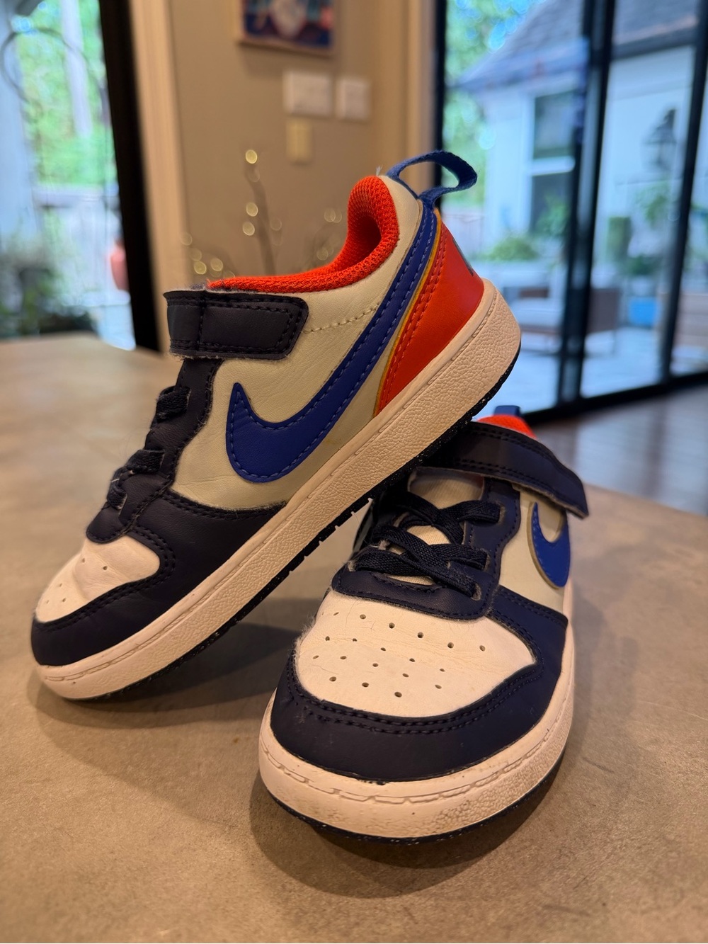 Nike Toddler Boys Navy, White & Orange sneakers, 10C